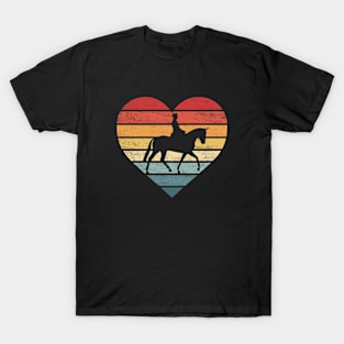 Equestrian Horseman Retro Sunset Horse Lover Rider T-Shirt